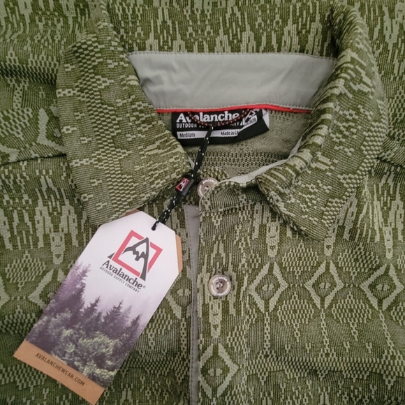 Avalanche Outdoor Southwestern Green Rossmore Mens Shacket Shirt Jacket Size M - Picture 3 of 16